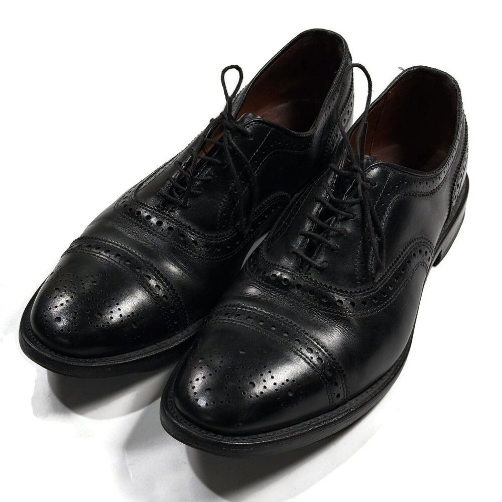 Allen Edmonds Strand Mens Shoes 9 D Black Leather Cap Toe Comfort Oxford Dress‎
